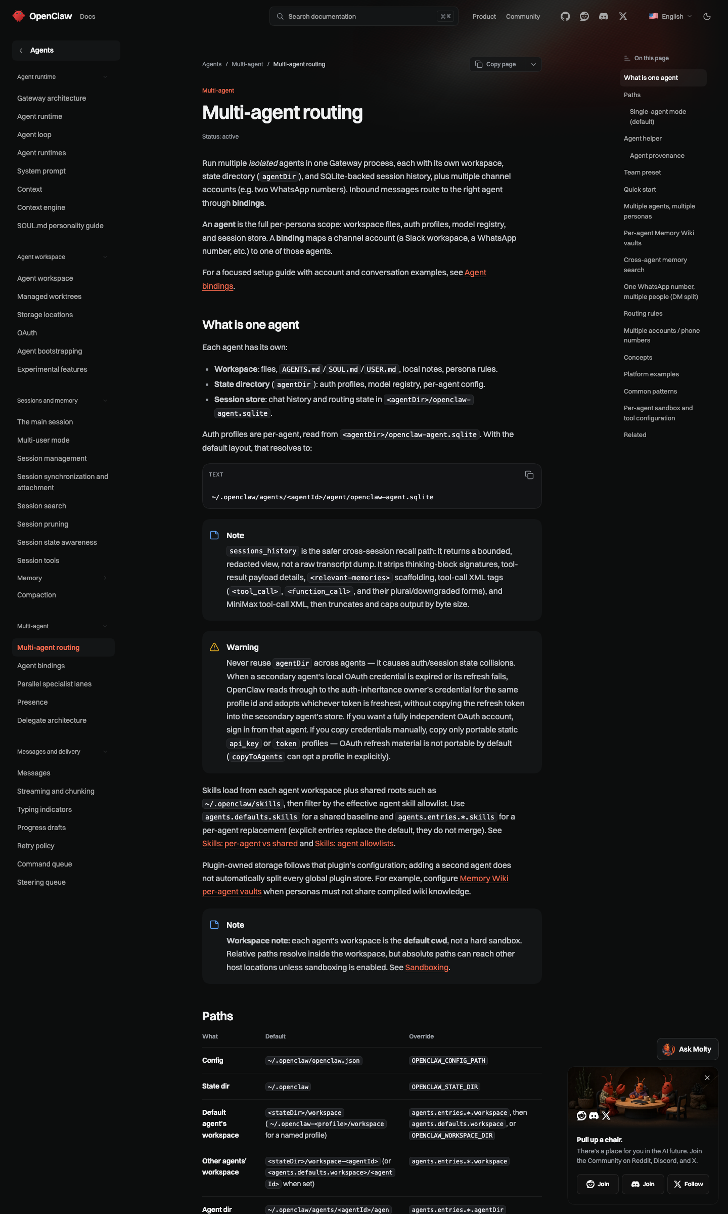 OpenClaw multi-agent 概念文档实拍